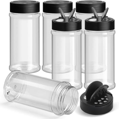 TUZAZO 16 Oz Large Spice Jars Plastic Seasoning Containers, 6 Pack