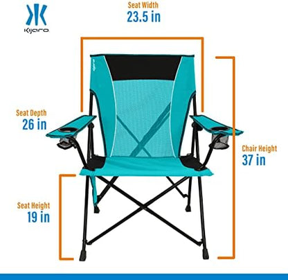 Kijaro Dual Lock Portable Camping Chair - Versatile Folding Sports and Outdoor Chair for Lawn - Locks Position - Ionian Turquoise