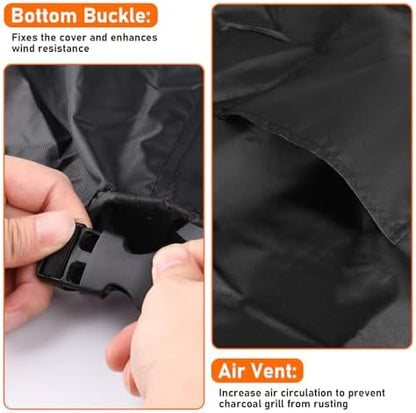 Upgraded Round Grill Cover for Weber 26" and Most Charcoal Kettle