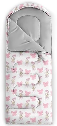 QOOMO Camping Sleeping Bags,3 Season Warm & Cool Weather,Lightweight,Waterproof Sleeping Bags for Adults & Kids,Traveling,and Outdoors,Camping Gear Equipment