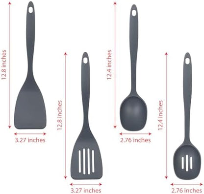 Glad Cooking Kitchen Utensils Set – 7 Pieces, Nylon Tools for Nonstick Cookware, Gray