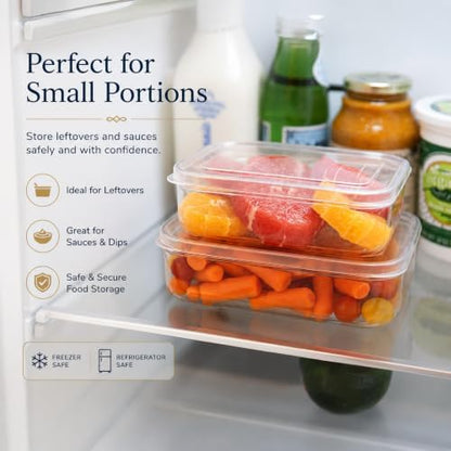 Lustroware Micro Clear Transparent Food Storage Containers with Lids – BPA-Free, Shatterproof, Dishwasher & Microwave Safe, 21oz Stackable Refrigerator Organizer Bins, Made in Japan, Set of 12