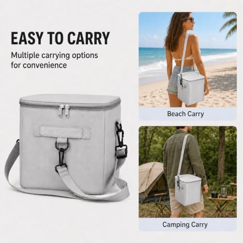 2-in-1 Cooler Organizer Insert Compatible with X Large Bogg Bag, Leak-Proof PEVA Ice Chest with Mesh Divider Pouch, 4 Metal Fasteners, Beach Tote Bag Organizer for Pool, Picnic, Travel, Camping.