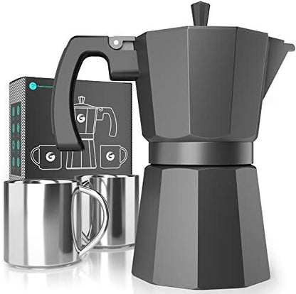 Coffee Gator Moka Pot Aluminum - 6 Cup, 12oz Stovetop Espresso Maker
