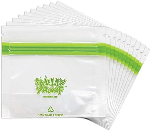 Smelly Proof 100pk Stand-Up Reusable Food Storage Freezer Bags - US Made, BPA-Free, Clear 3 mils 4" x 3" - 100 pcs