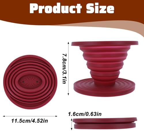 Larrel Pour Over Coffee Maker Portable Coffee Maker Foldable Reusable Pour Over Coffees Dripper Travel Camping Coffees Makers Manual Silicone Filter for Backpacking Camping Hiking Home Office
