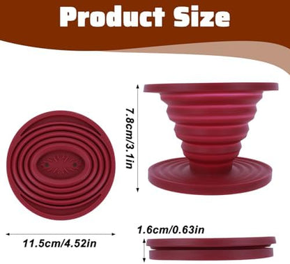 Larrel Pour Over Coffee Maker Portable Coffee Maker Foldable Reusable Pour Over Coffees Dripper Travel Camping Coffees Makers Manual Silicone Filter for Backpacking Camping Hiking Home Office