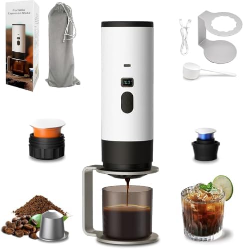 3-In-1 Portable Coffee Maker, 15 Bar Espresso Maker with LED Display