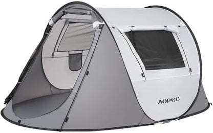 Pop Up Camping Tent, 2/4/6 Person Instant Tent Waterproof PU4500mm, Spacious Ventilated Camping Tent with Front Porch, Quick Setup Lightweight Portable for Outdoor Camping Hiking Beach