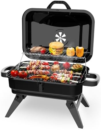 Portable Charcoal Grill, Small Foldable Tabletop BBQ Grill for Camping