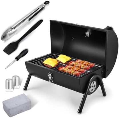 Joyfair Portable Charcoal Grill with Tools Set, Small Camping BBQ Grills