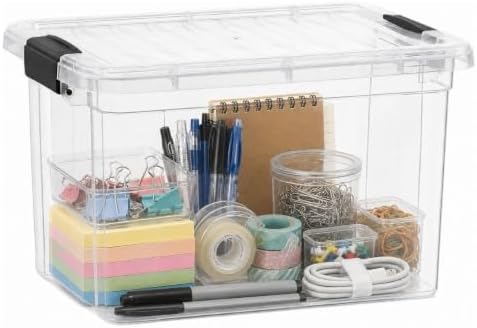 Superio 2.5 Quart Clear Plastic Storage Boxes with Lids, Stackable Organizer Containers, BPA-Free Storage Bins for Home, Office, School & Dorm, 1 Pack