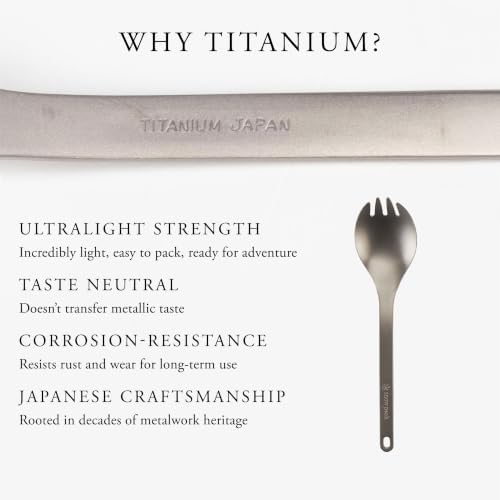 Snow Peak Titanium Spork for Outdoor Use, Portable and Durable, Titanium
