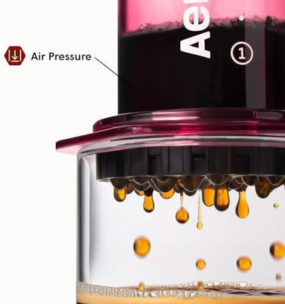 AeroPress Clear Pink Coffee Press, French Press, Pour-Over & Espresso Style