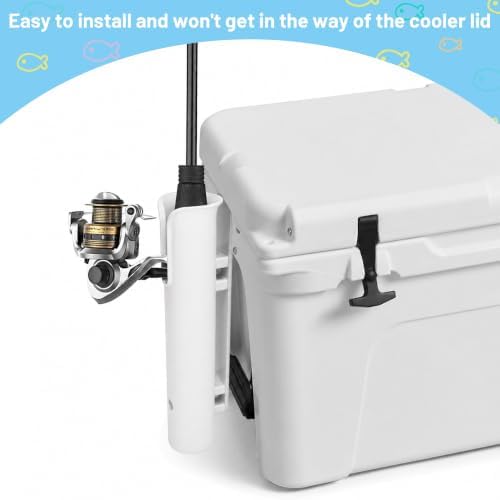 Cooler Fishing Rod Holder, Wall Mounted Fishing Pole Holder, Fishing Rod Rack Compatible with YETI Coolers and for RTIC Coolers, Cooler Accessory