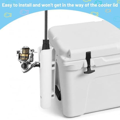 Cooler Fishing Rod Holder, Wall Mounted Fishing Pole Holder, Fishing Rod Rack Compatible with YETI Coolers and for RTIC Coolers, Cooler Accessory