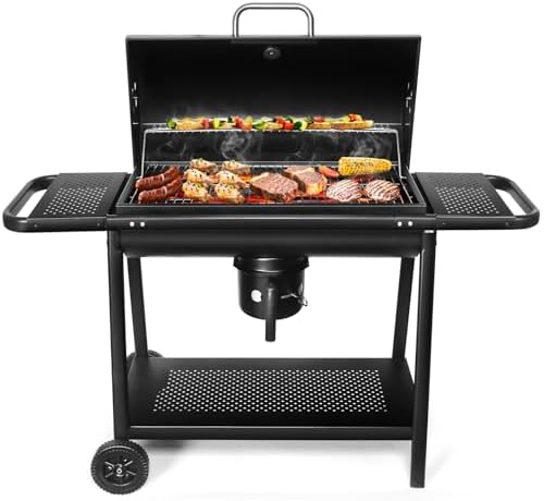 Realcook BBQ Barrel Charcoal Grill: Spacious Premium Outdoor Barbecue Grill