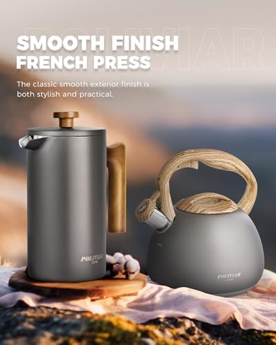 POLIVIAR French Press Coffee Maker, 34 oz