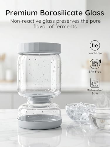 Pickle Jar for Pickle Olive Hourglass Jar, Auto Separator Juice 2 Pack Grey