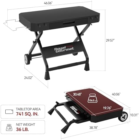 GD3701 Portable Collapsible Grill Stand Black