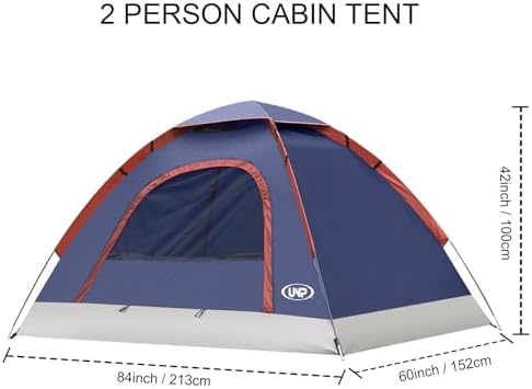 unp 6 Person 4 Season Dome Tent, Easy to Set Up for Camping & Hiking, Lightweight & Portable, Green