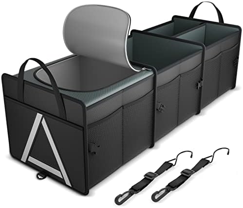K KNODEL Trunk Organizer Storage with Cooler for Car and SUV (Large, Black)