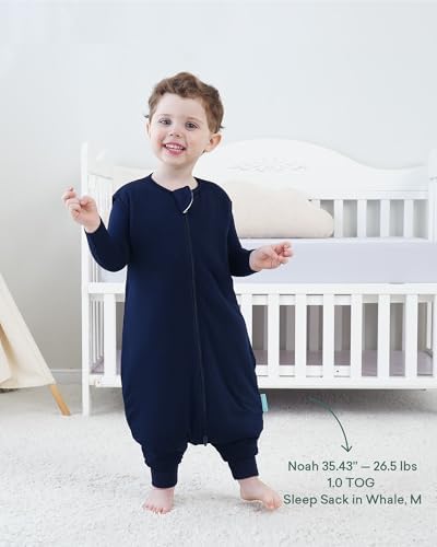 PurComfy Bamboo Viscose Toddler Sleep Sack with Feet, 12-18-24-2t-4t-5t