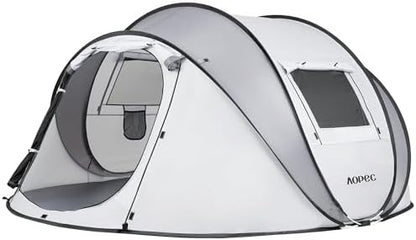 Pop Up Camping Tent, 2/4/6 Person Instant Tent Waterproof PU4500mm, Spacious Ventilated Camping Tent with Front Porch, Quick Setup Lightweight Portable for Outdoor Camping Hiking Beach