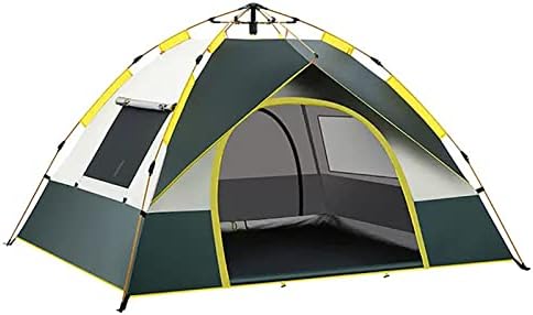 HUHJYUGE 2/4 Person Tent Water Resistant, Instant Pop Up Tent for Camping Weatherproof, Easy Setup Beach Tent Sun Shelter, Ventilated Mesh Windows, for Backpacking, Hiking (B 3 Person)