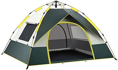HUHJYUGE 2/4 Person Tent Water Resistant, Instant Pop Up Tent for Camping Weatherproof, Easy Setup Beach Tent Sun Shelter, Ventilated Mesh Windows, for Backpacking, Hiking (B 3 Person)