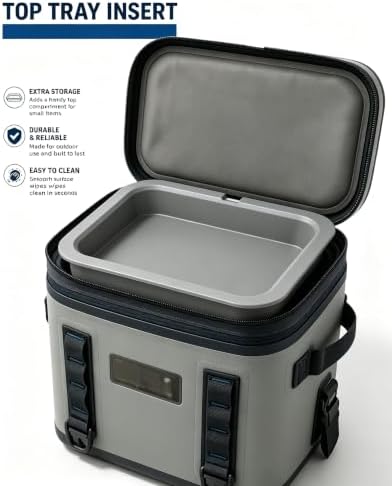 Upper Tray Insert Compatible with YETI Hopper Flip 12 Soft Cooler Organizer, Raised Upper Storage Shelf with Finger Opening for Snacks and Small Items, Camping Travel