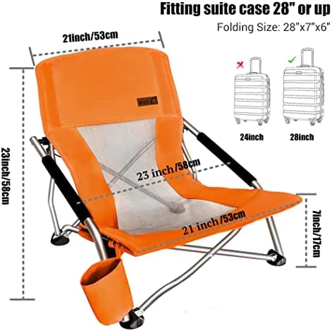 Nice C Low Beach Camping Folding Chair, River Sand Lake Chair (1P, Orange)