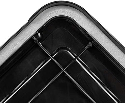 IRIS USA 6-Pack 19 Qt Storage Bins with Gasket Lids, Black/Red