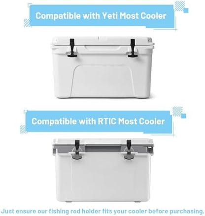 Cooler Fishing Rod Holder, Wall Mounted Fishing Pole Holder, 3 Link Fishing Rod Rack Compatible with YETI Coolers and for RTIC Coolers, Cooler Accessory