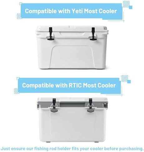 Cooler Fishing Rod Holder, Wall Mounted Fishing Pole Holder, 3 Link Fishing Rod Rack Compatible with YETI Coolers and for RTIC Coolers, Cooler Accessory