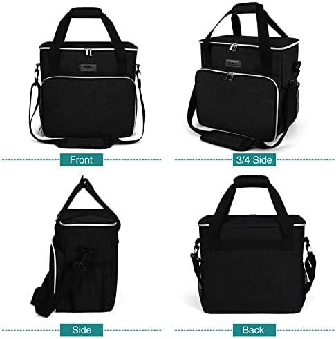 BAGLHER Dog Travel Bag, Pet Travel Bag (ALL Pet Travel Supplies), With 2 Pet Food Containers and 2 Collapsible Silicone Bowls; Essential Kits for Travel Black
