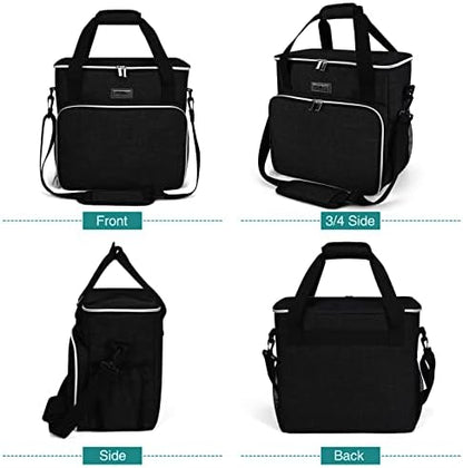 BAGLHER Dog Travel Bag, Pet Travel Bag (ALL Pet Travel Supplies), With 2 Pet Food Containers and 2 Collapsible Silicone Bowls; Essential Kits for Travel Black