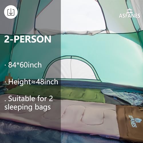 ASFANES Tents for Camping 2/4/6 Person Camping Dome Tent, Waterproof,Spacious, Lightweight Portable Backpacking Tent for Outdoor Camping/Hiking