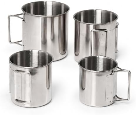 KOKKOYA Stainless Steel Camping Cups Mug Small Backpacking Bush Pot Set