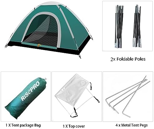 Portable Camping Tent, 2 Person Lightweight, Waterproof Windproof, UV Protection for Outdoor US