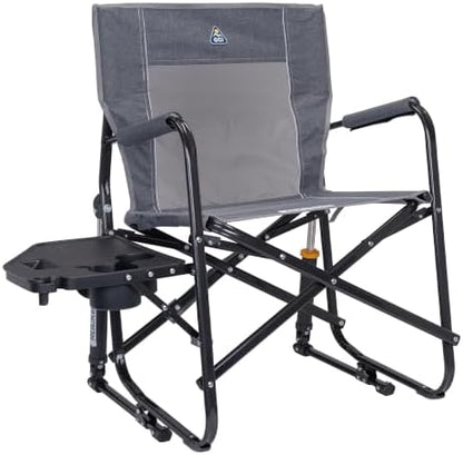 GCI Outdoor Freestyle Rocker Portable Folding Rocking Chair, Outdoor Camping Chair with Side Table