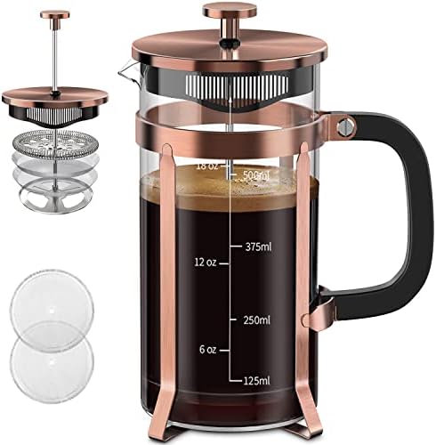 QUQIYSO French Press Coffee Maker, Borosilicate Glass Coffee Press