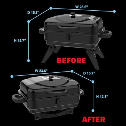 Portable Charcoal Grill, Small Foldable Tabletop BBQ Grill for Camping