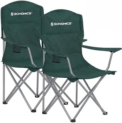 SONGMICS Set of 2 Folding Camping Chairs, Max. Load Capacity 330.7 lb
