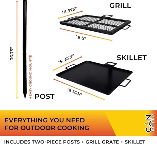 GameMaker Open Fire Cooking Grill | Adjustable Height