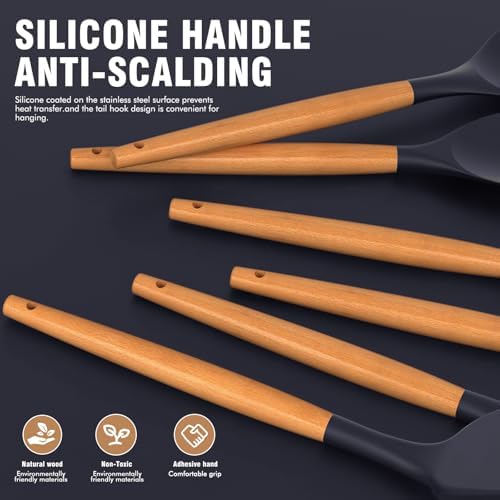 Silicone Kitchen Utensils Set, Heat-Resistant Cooking Utensils, BPA-Free