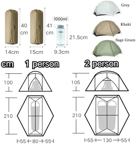 Naturehike Mongar 2 Person Ultralight Backpacking Tent for Camping