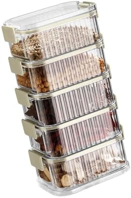 3/4/5 Layers Clear Portable Travel Spices Jars, Multi Camping Spices Containers With Organizers Bag, Stackable Spices Salt