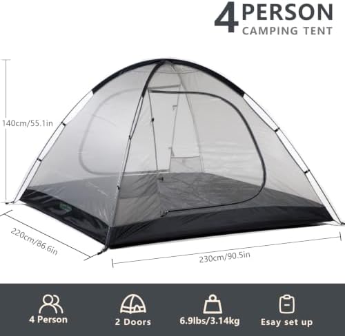BISINNA Backpacking Tent 1/2/4 Person Lightweight Camping Tent