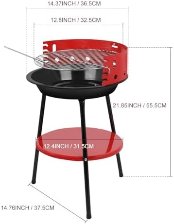 14-Inch Portable Charcoal Grill for Outdoor Cooking, Picnic & Camping